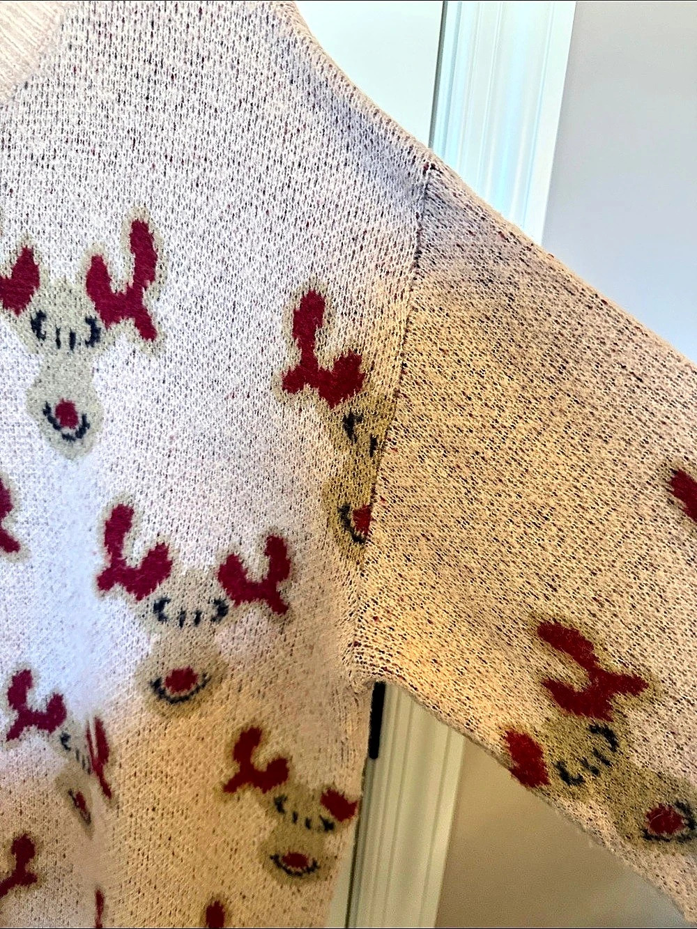 Bibi Reindeer Sweater in Beige XL Like New - Picture 5 of 7